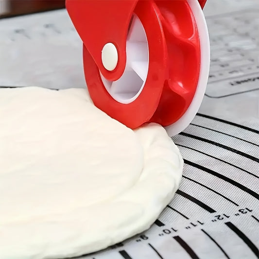 Rouleau a patisserie et pizza sans BPA - Plastique alimentaire, facile a nettoyer, rouge