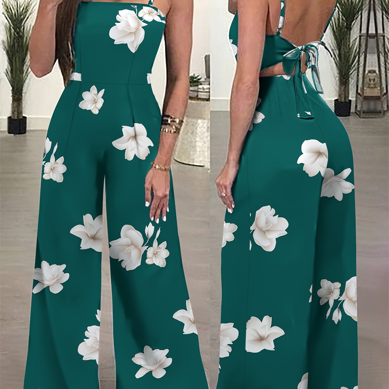 Combinaison Femme Elegante Imprime Floral Bretelles Spaghetti – Style Ete Chic | 3 Coloris, S au XXL