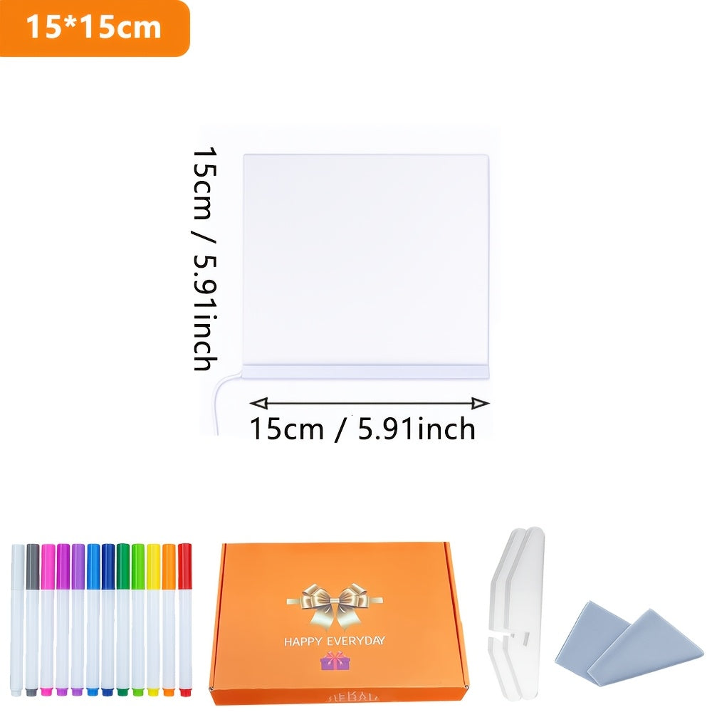 Tableau Dessin LED RGB - Planche Lumineuse USB avec 12 Stylos