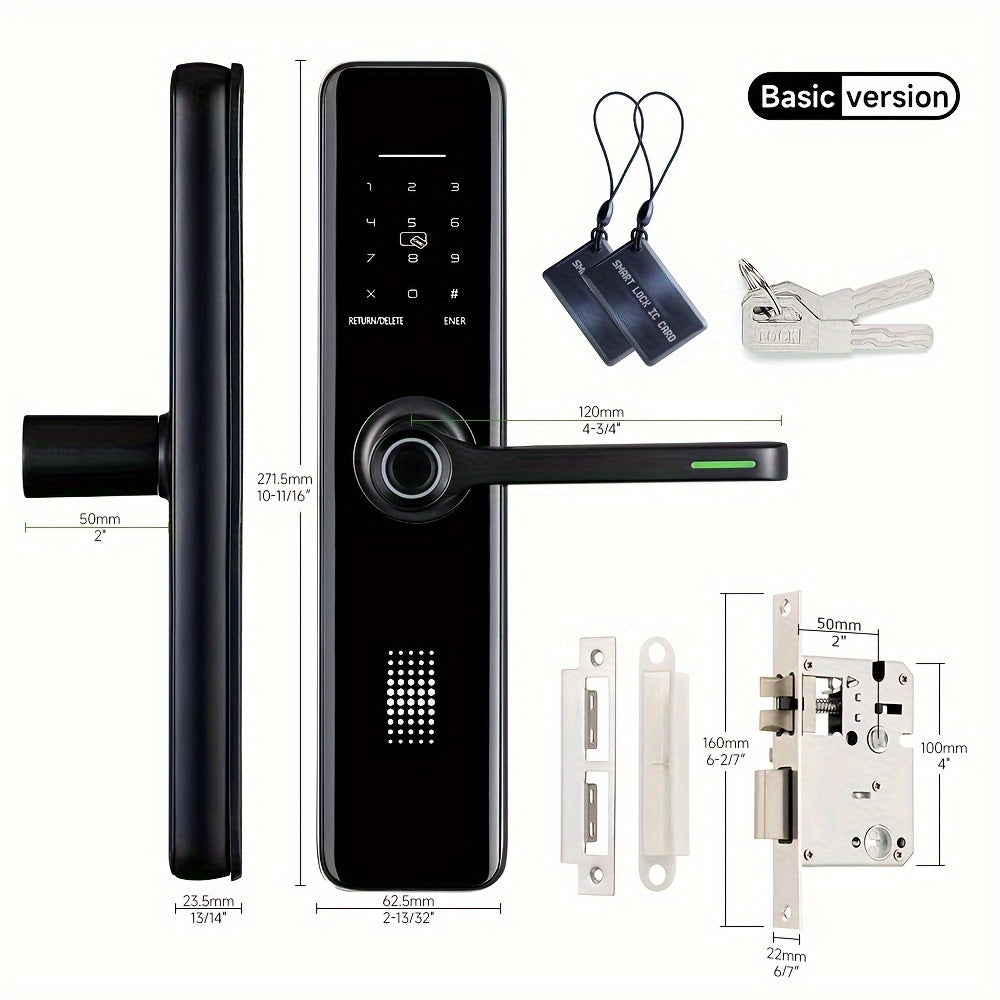 Serrure Connectée SUMUS – Empreinte Digitale, Application Wi-Fi & Clavier | Alliage Aluminium, Résistante aux Chocs