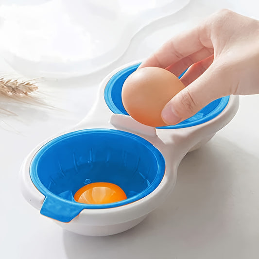 Cuiseur Oeufs Micro-Ondes 2 Tasses - Panier Egouttoir, Resistant Chaleur, Compatible Lave-Vaisselle, 3 Coloris