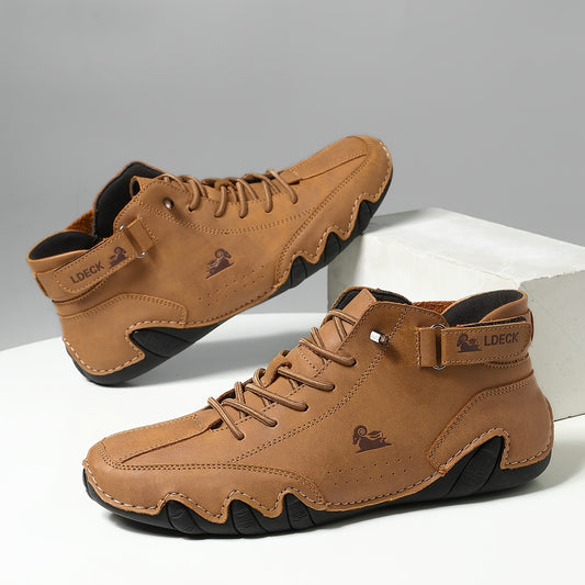 Bottes de randonnee tout-terrain homme - Tige mi-haute, cuir synthetique, semelle caoutchouc, 6 coloris