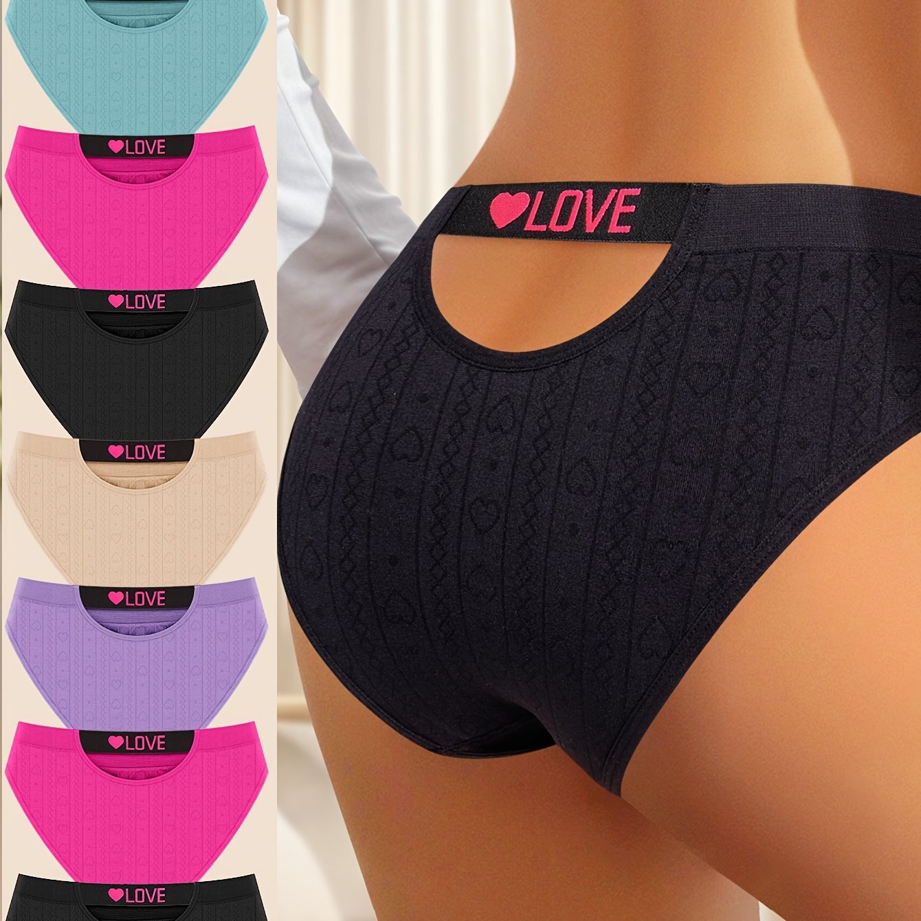 Lot de 7 Slips Bikini Sans Coutures Femme — 90% Nylon, Doublure Coton, Taille Basse, S-XXL