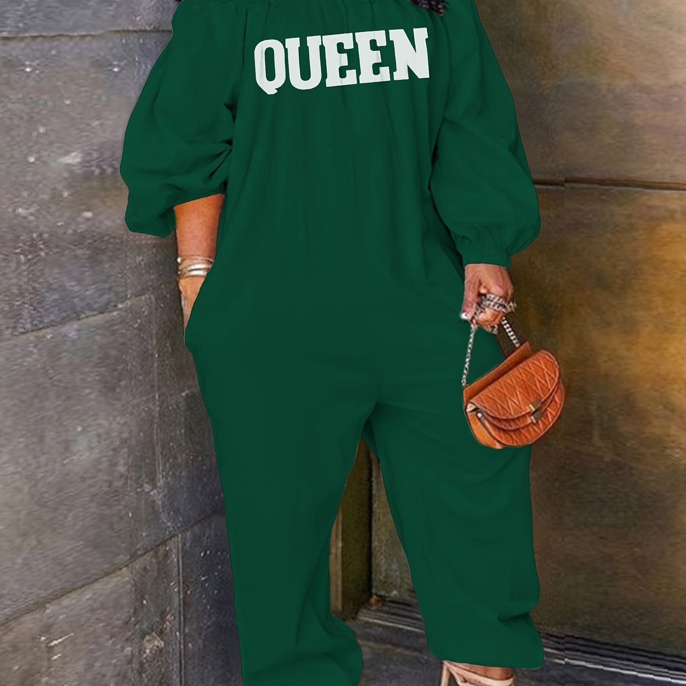 Combinaison Longue Brodée QUEEN pour Femme – Épaules Dénudées, Style Décontracté Élégant | 8 Coloris | S au XXL