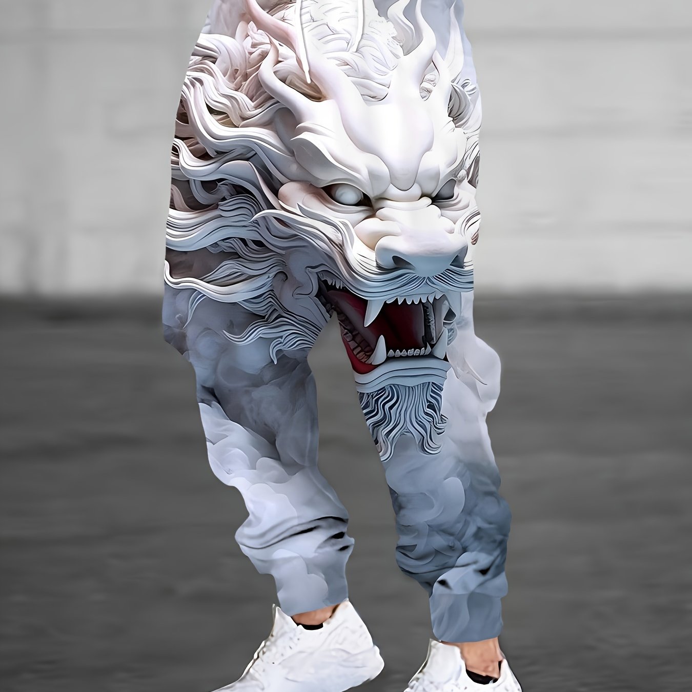 Pantalon Homme Imprimé Dragon 3D — Coupe Ample 100% Polyester | S-XXL | Style Audacieux