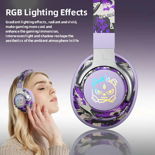 Casque Audio Circum-Aural Style Graffiti – Micro Intégré, Batterie 350mAh & USB-C | 3 Coloris | YUE CUI