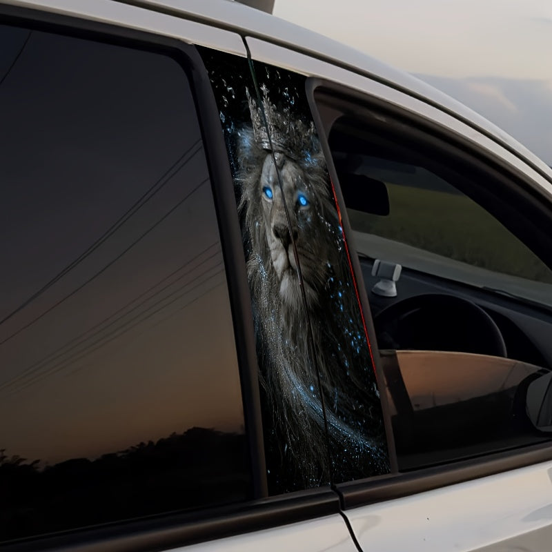 Lot 2 Autocollants Vinyle Auto-Adhesif Motif Anime Dessin Anime Forme Allongee Semi-Mate - Voiture Plastique Verre Metal