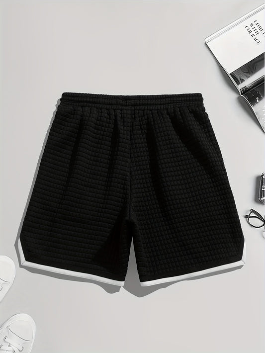 Short de Plage Homme Noir – Longueur Genou, Blocs de Couleur & Tissu Stretch | FR S à XXL