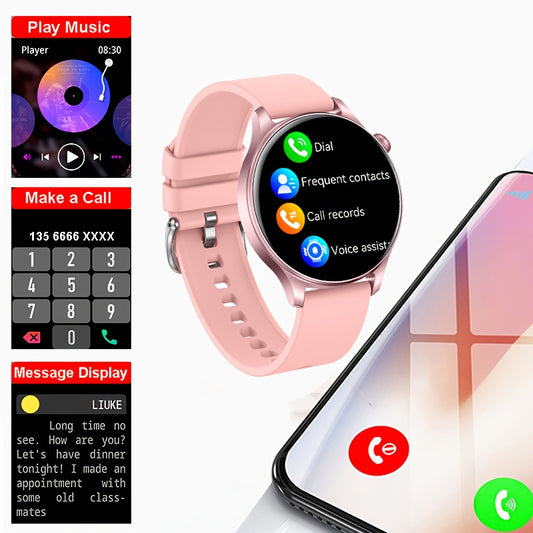 Montre Connectée Femme – Écran AMOLED 1,53", 100+ Modes Sportifs, Appels Sans Fil & IP68 | Charge Magnétique