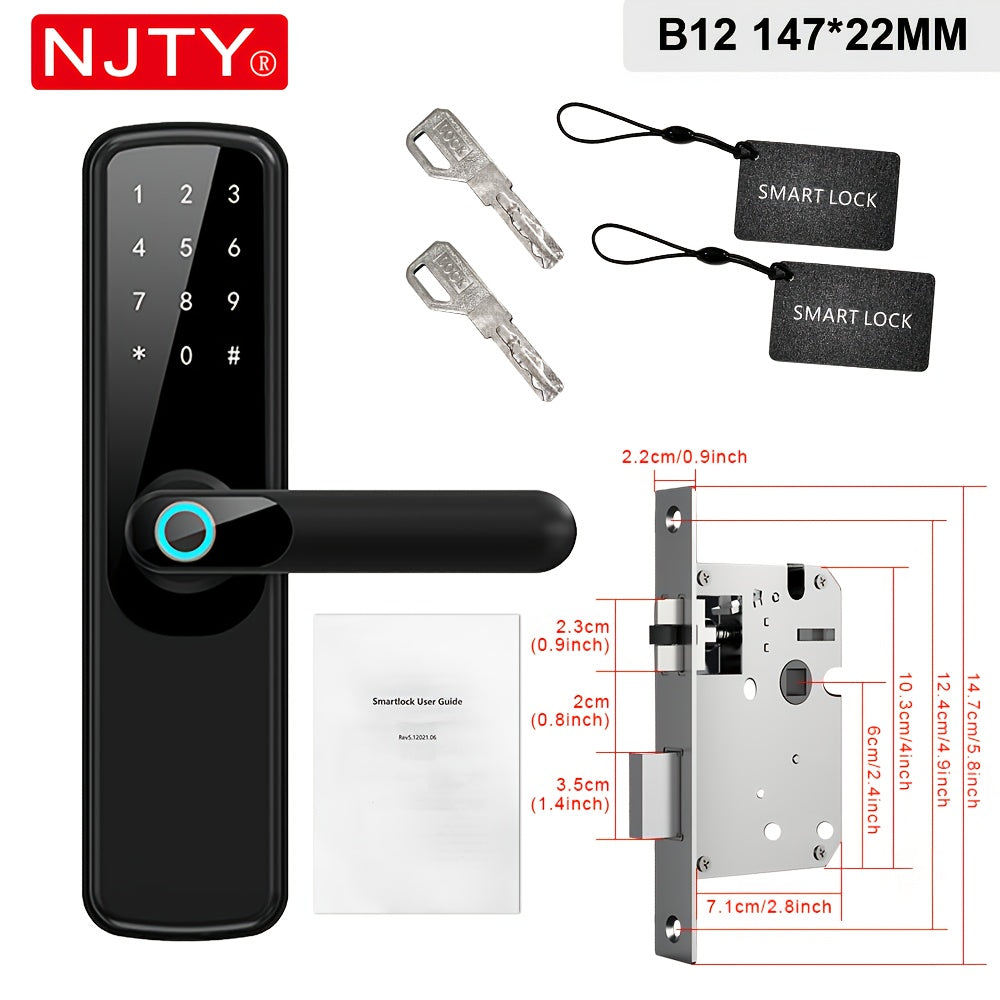 Serrure Connectée NJTY TUYA Wi-Fi – Empreinte Digitale, Combinaison, Carte, Application & Clé | Maison, Hôtel, Bureau