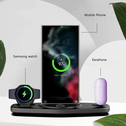Station de Charge Pliable Portable USB-C - Compatible Samsung Galaxy S25 S24 Ultra Watch 6 5 Pro Noir