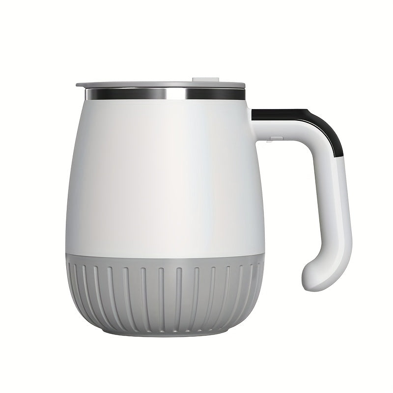 Tasse melangeuse automatique acier inox 316 - Mesure temperature, couvercle, USB, cafe proteines milkshakes, blanc