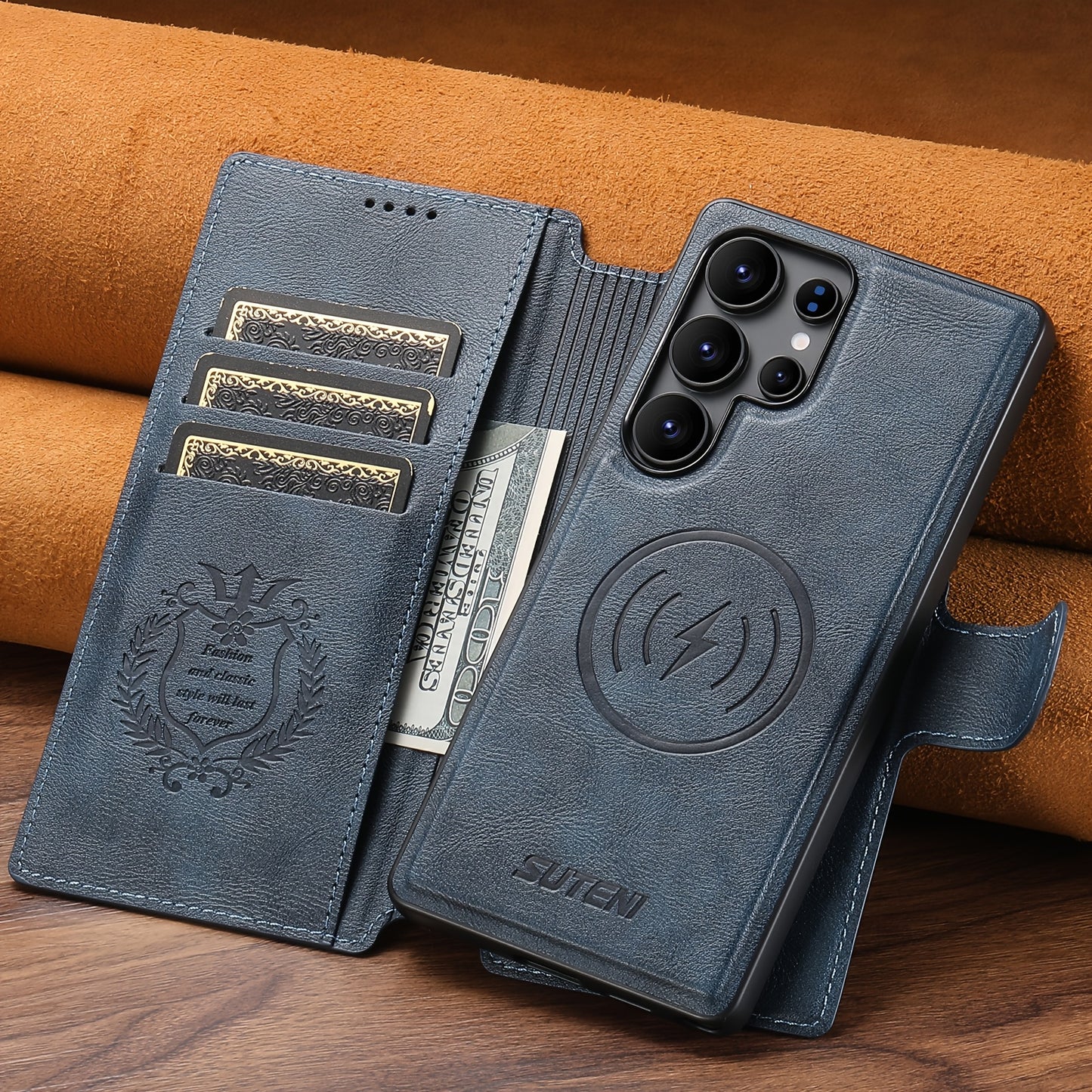 Étui Samsung Galaxy Ultra SUTENI – Similicuir, Recharge Sans Fil, Boucle Magnétique, 3 Coloris