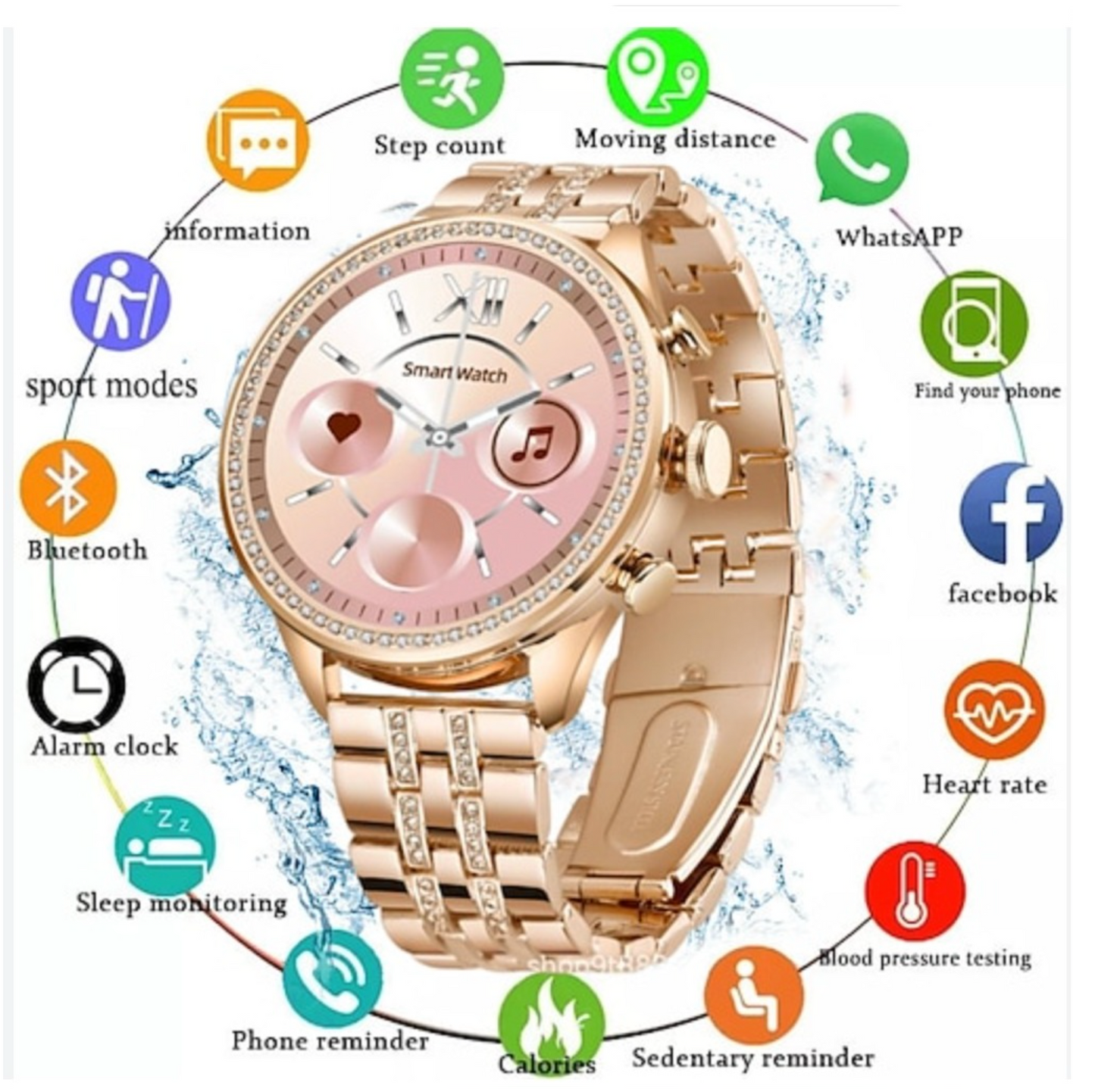 Smartwatch Femme Gen 9 Bluetooth Etanche Suivi Sante 10 Jours Autonomie