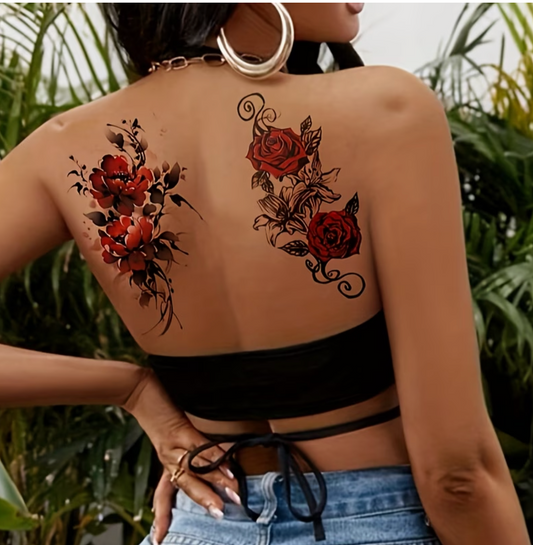 Tatouages Temporaires Femme — Motifs Mix Tendance Résistants à l'Eau