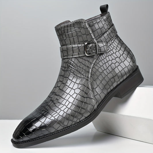 Bottines Chelsea Homme Vintage – Cuir PU, Boucle, Style Urbain, 4 Coloris