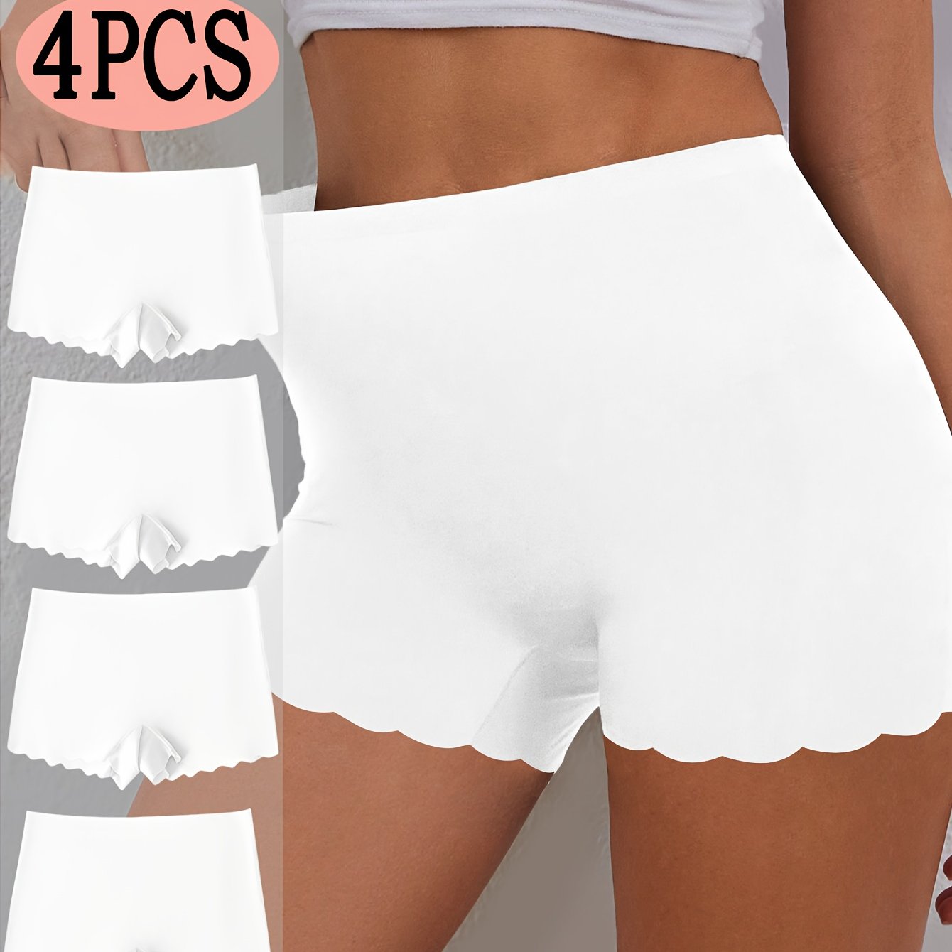 Lot de 4 Culottes Shorty Femme Mi-Haute - Doux, Extensible & Elegant
