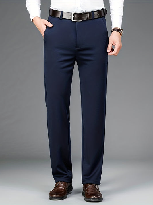 Pantalon Habillé Homme Classique – 93,5% Polyester 6,5% Élasthanne, Coupe Régulière, 6 Coloris XS-XXL