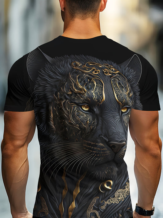 T-Shirt Sport Homme Col Rond Imprime Integral Aleatoire - 100% Polyester Coupe Standard Noir FR S-XXL