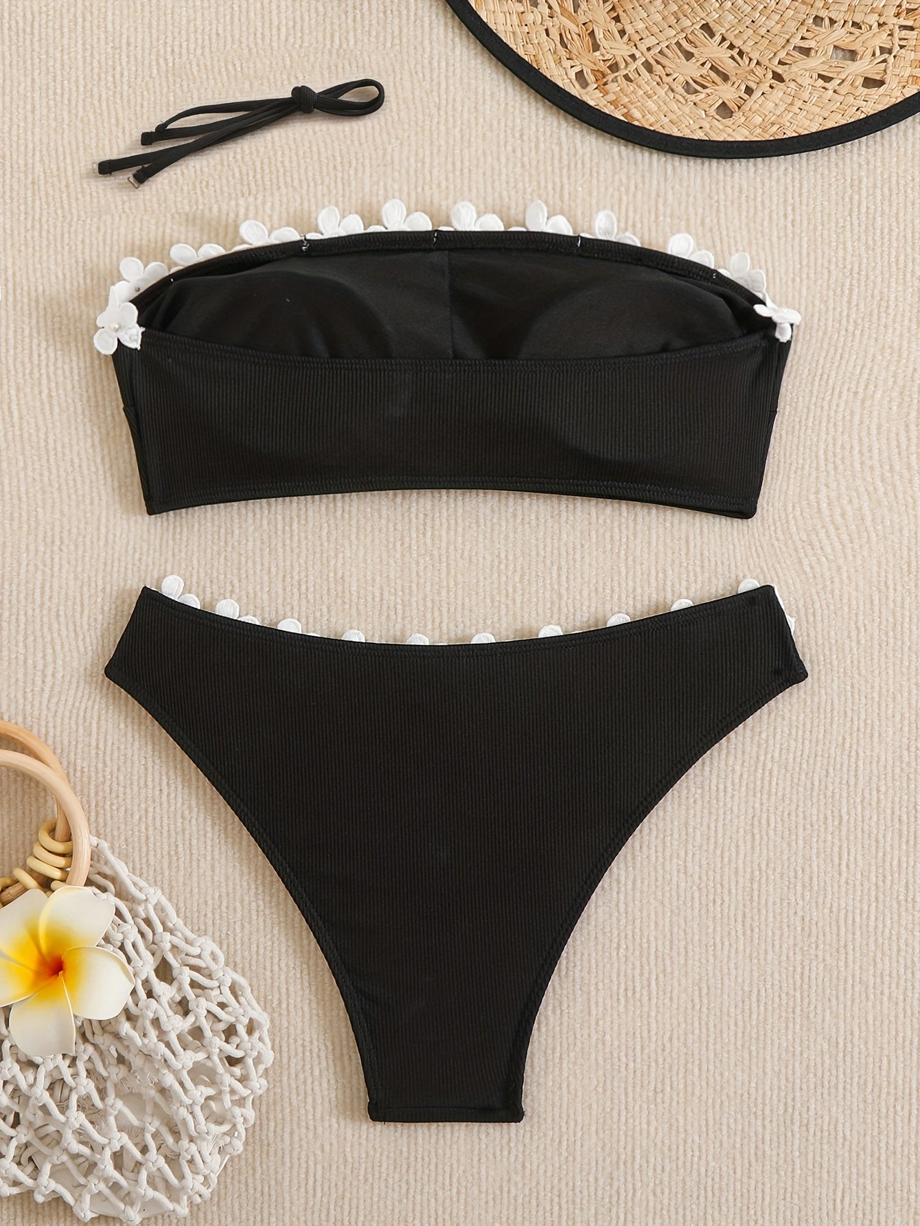Bikini Deux Pieces Femme - Tissu Stretch Ultra-Extensible, Couleur Unie Chic