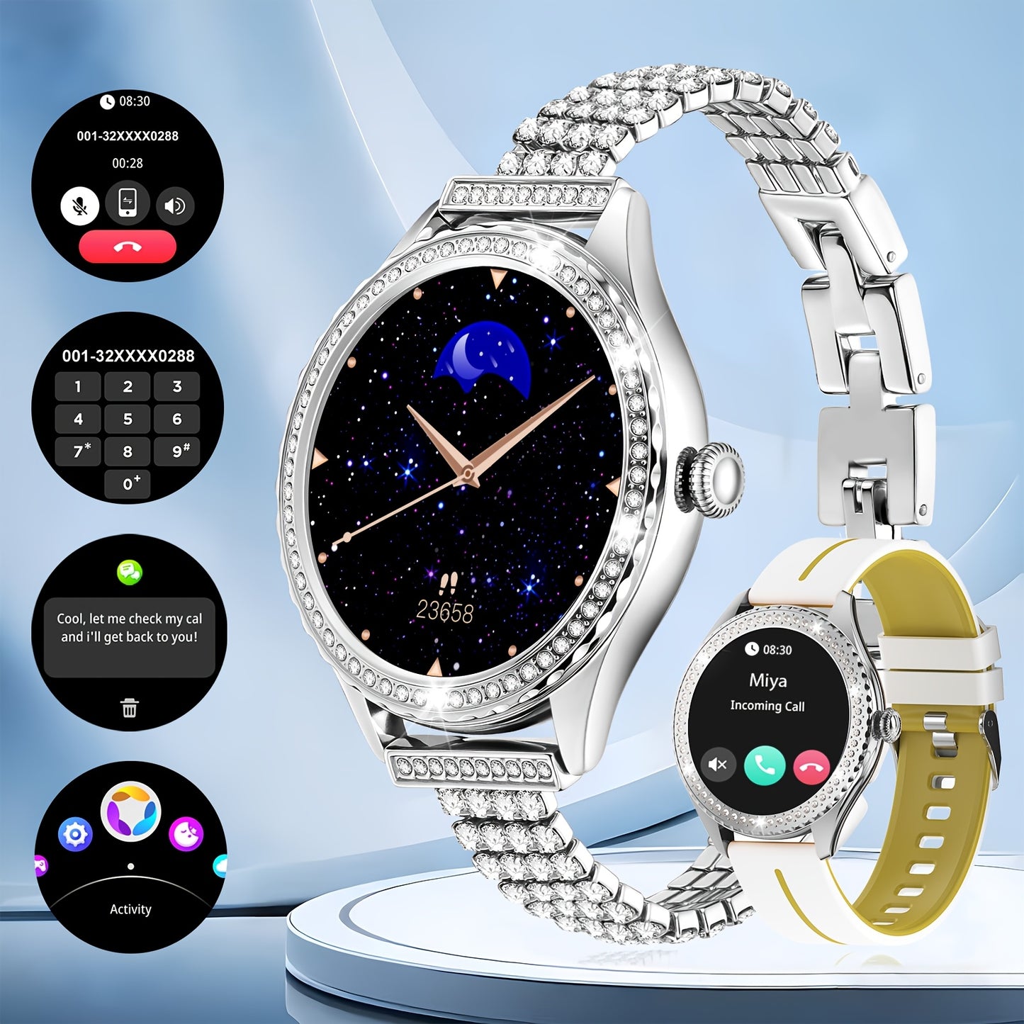 Montre Connectée Élégante Femme 2026 – Appels, Sport & Suivi Santé