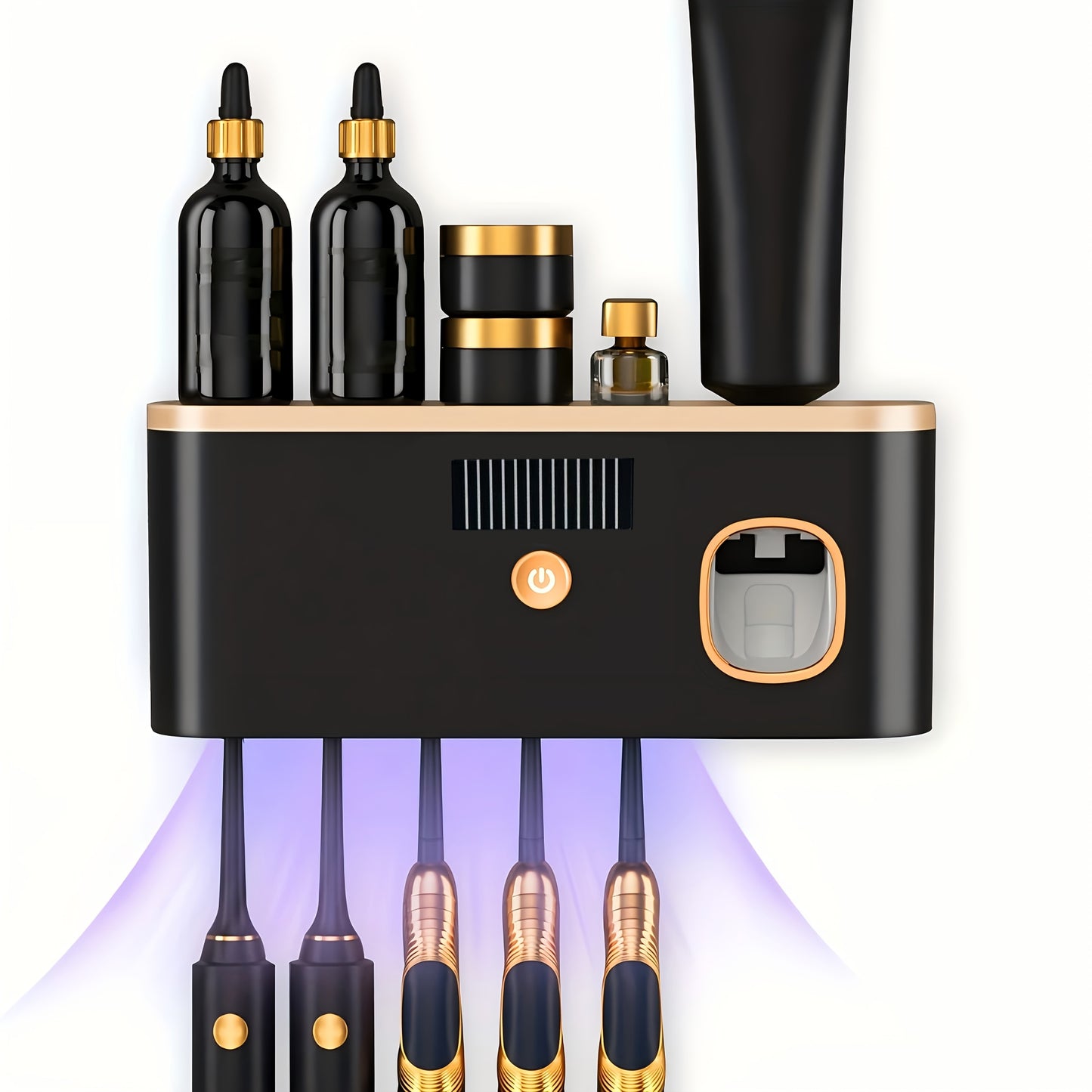 Porte-Brosse à Dents Intelligent + Distributeur de Dentifrice Automatique