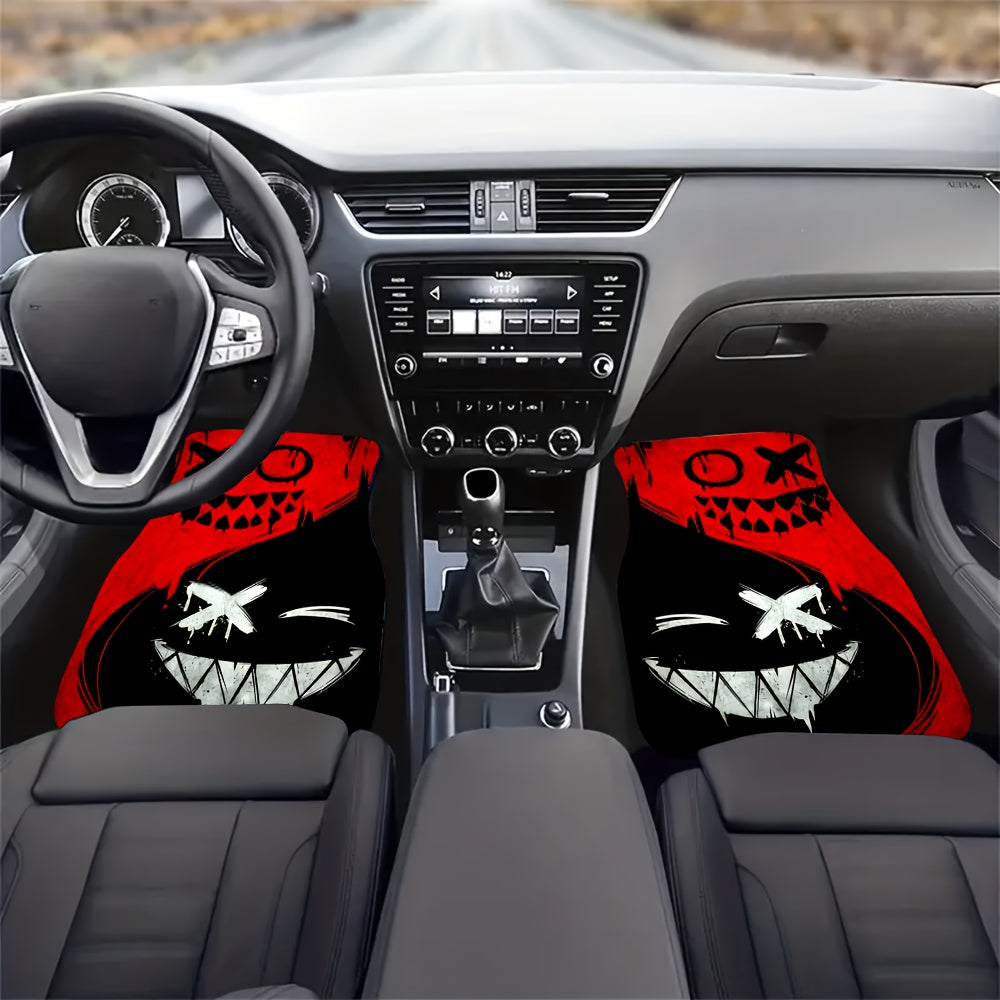Lot de 4 Tapis de Sol Voiture Motif Fantômes – Caoutchouc Universel