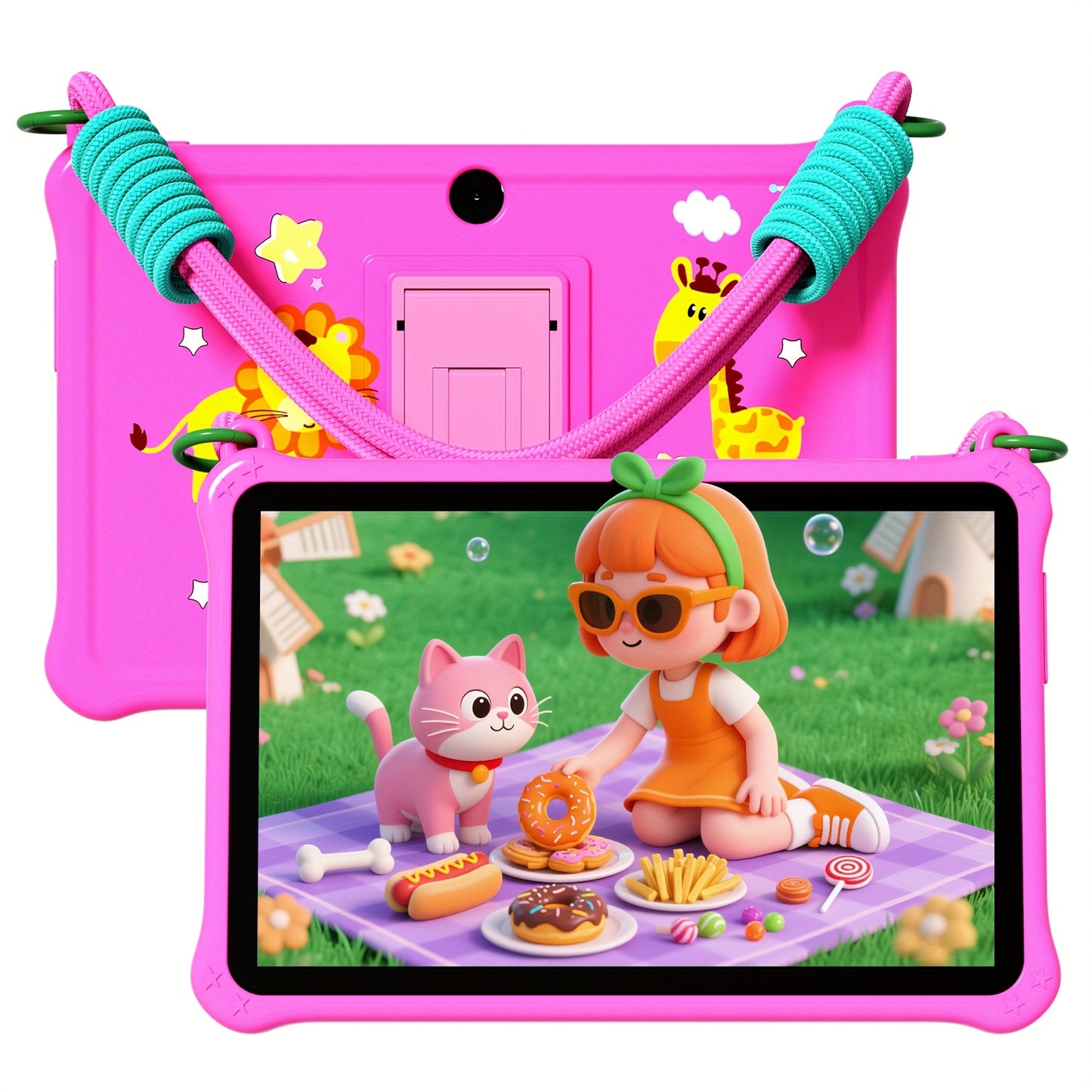 Tablette Enfants 7 Pouces Android 13 - Etui de Protection, 2GB RAM + 32GB ROM, Processeur Quadricœur, Double Camera, Wi-Fi, USB-C, 3 Ans et Plus