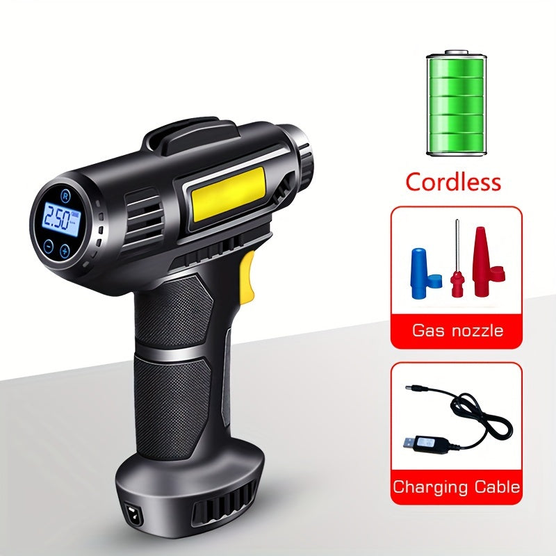 Compresseur d'air et gonfleur portable 120 W - Sans fil, rechargeable par USB - Topdecheztop.fr