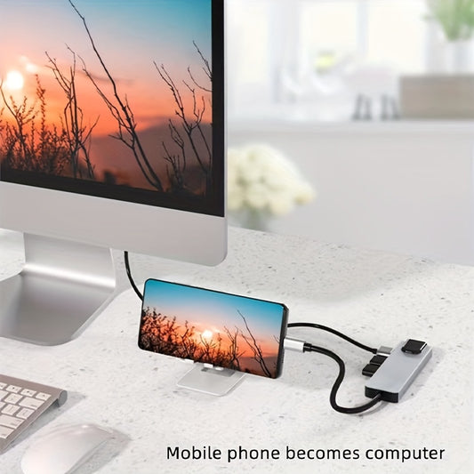 Hub USB-C 5 en 1 - HDMI 4K Ethernet 4 Ports USB Type-C