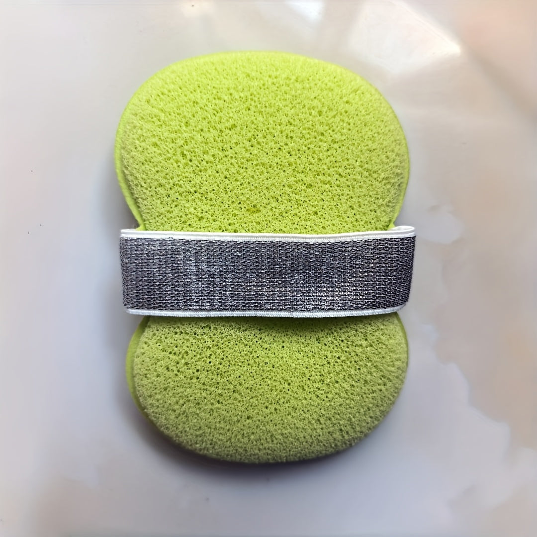 Porte-savon elastique antiderapant avec eponge luffa exfoliante - Cordelette ajustable, douche et baignoire
