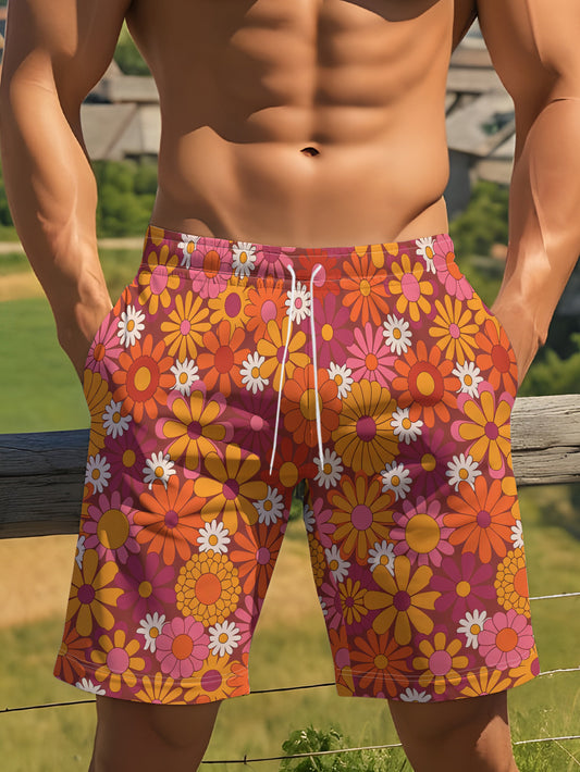 Pantalon de plage homme motif géométrique - Léger, décontracté, été