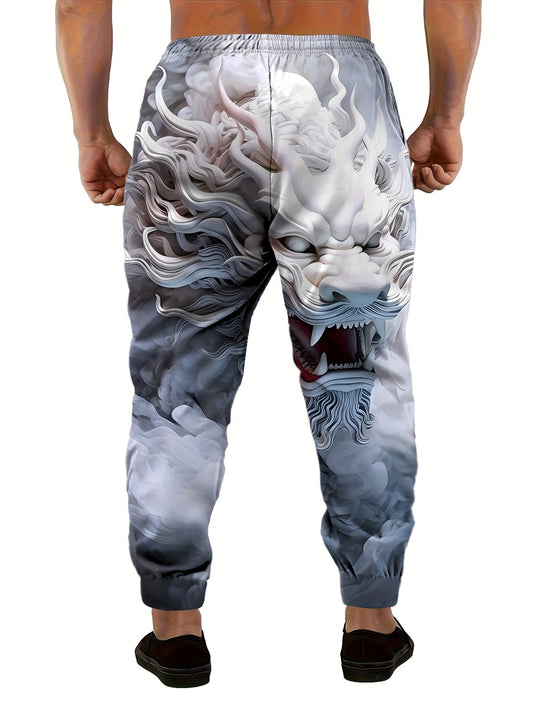 Pantalon Homme Imprimé Dragon 3D — Coupe Ample 100% Polyester | S-XXL | Style Audacieux