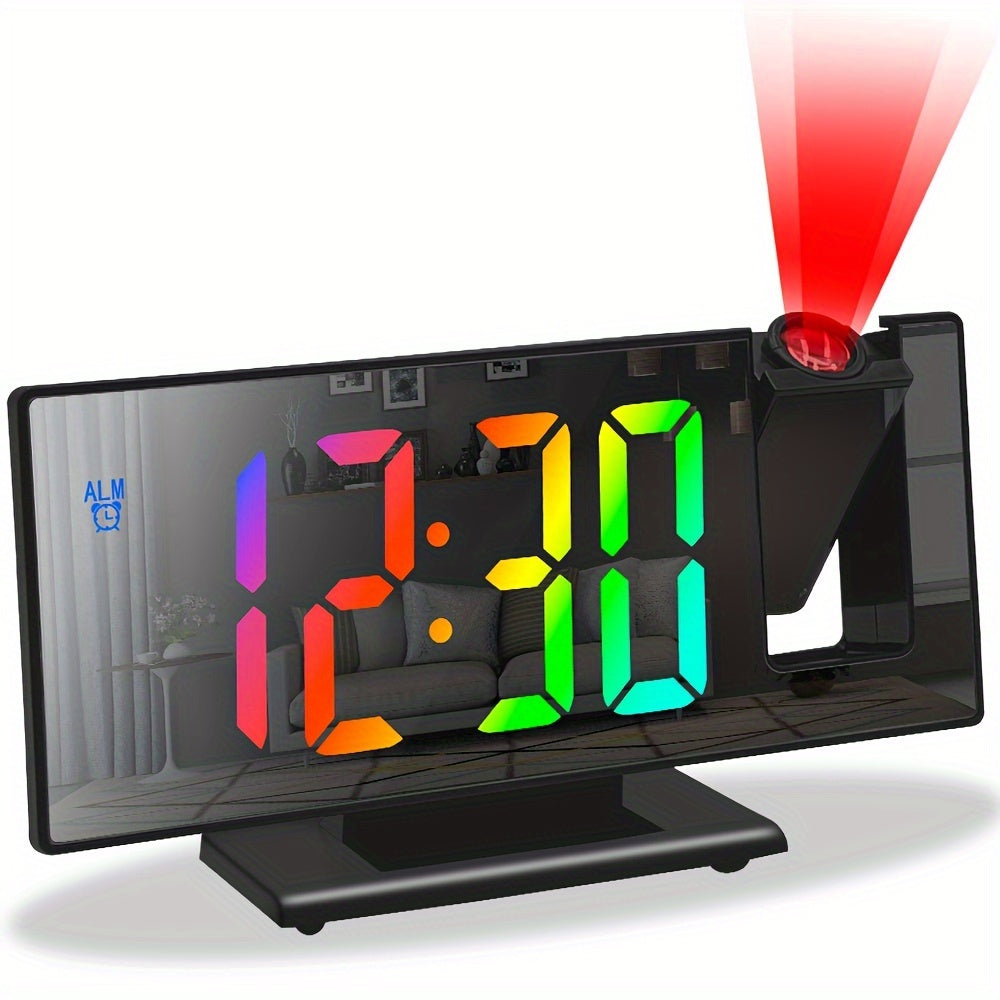 1 réveil NieNie rotatif à 180° avec projection et surface miroir, affichage LED - Topdecheztop.fr