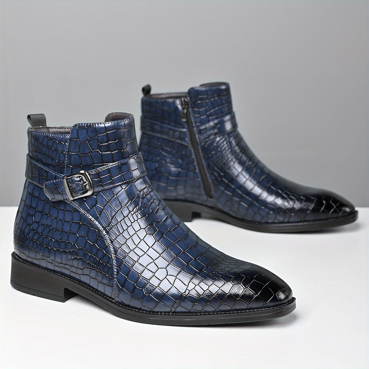 Bottines Chelsea Homme Vintage – Cuir PU, Boucle, Style Urbain, 4 Coloris