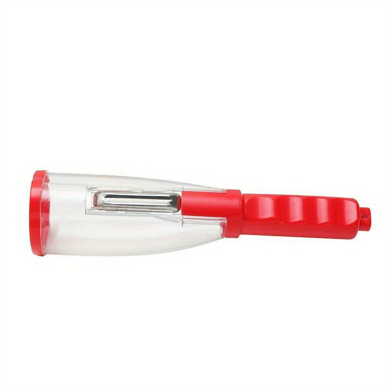 Eplucheur Multifonctionnel avec Etui de Rangement - Fruits et Legumes, Lame Dentelee, Contact Alimentaire, 2 Coloris