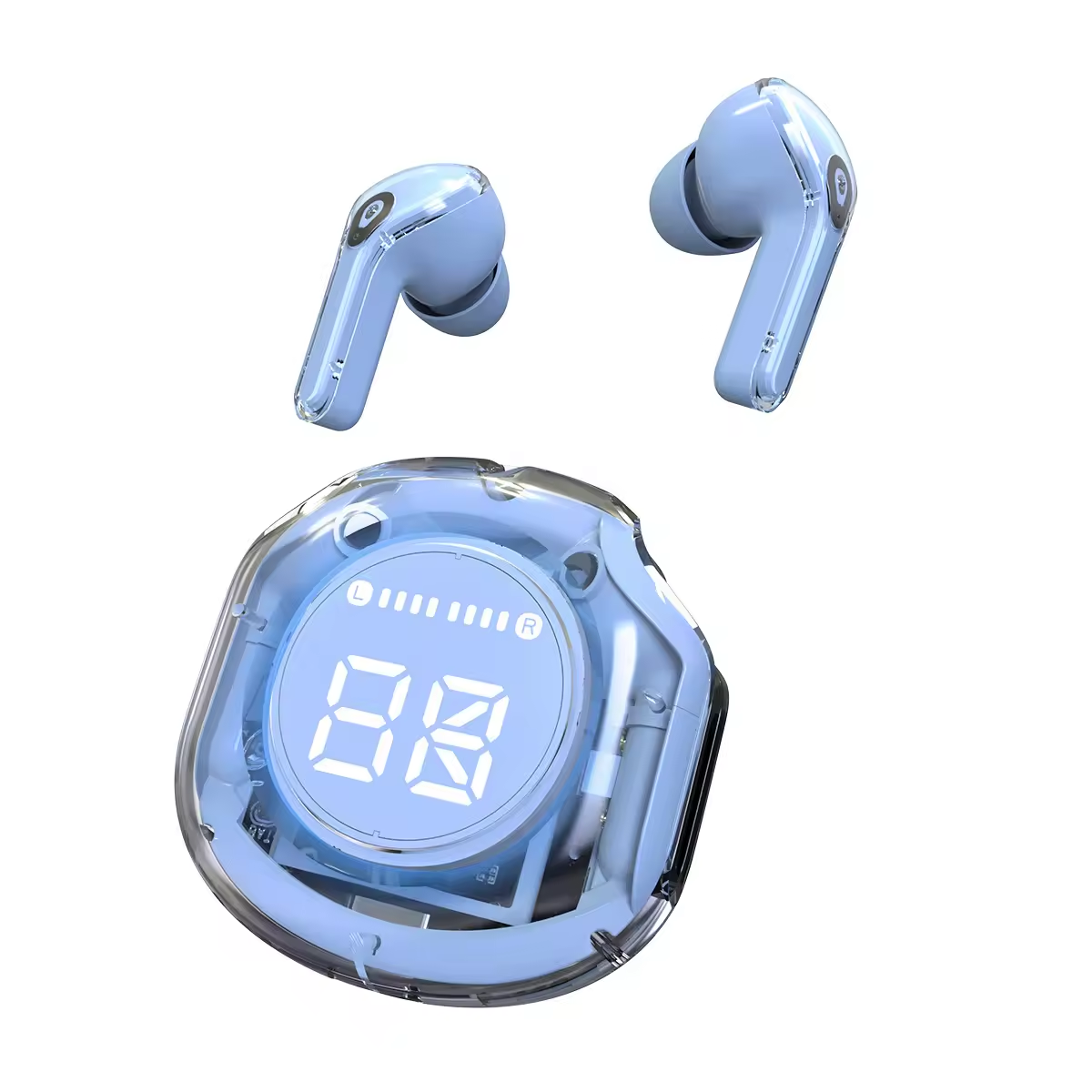 Écouteurs TWS Air39 – Design Transparent | ENC | IPX4 | Batterie LED | Sans Fil