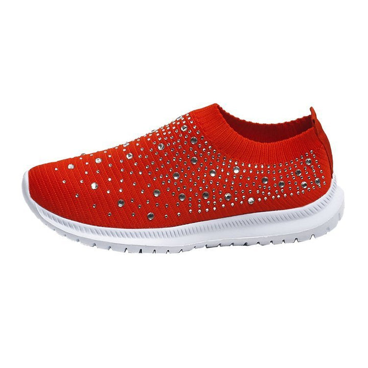 Baskets Chaussettes Strass Femme – Extensibles, Maille Respirante, Toutes Saisons