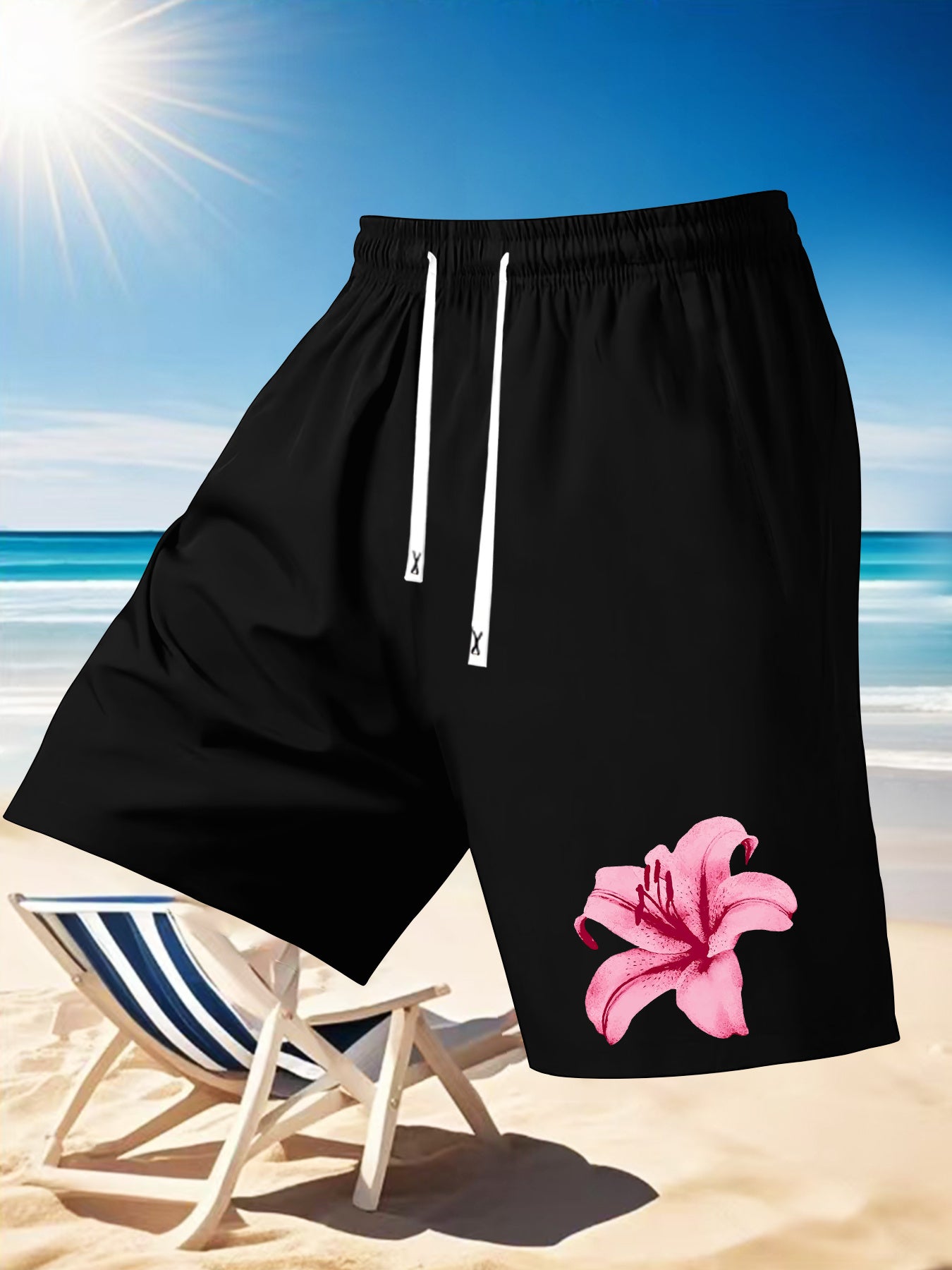 Short de Plage Homme Imprime Floral - Poche, Coupe Standard, 95% Polyester, 3 Coloris, FR S au FR XXL