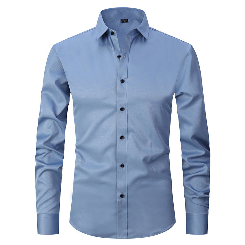 Chemise Stretch Homme Manches Longues - Infroissable, Coupe Ample, Usage Pro, 11 Coloris