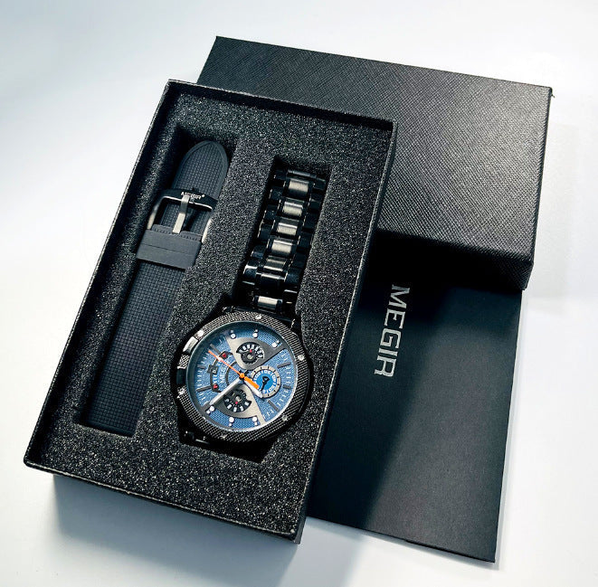 Montre de sport multifonctionnelle avec ceinture en acier - Topdecheztop.fr