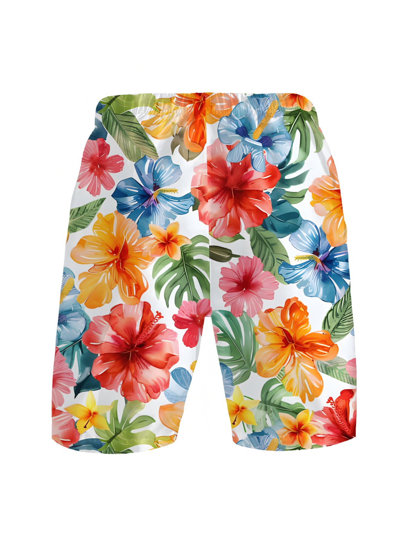Short Homme Imprimé Floral & Géométrique – Style Vacances Décontracté, Légèrement Extensible | S au XXL