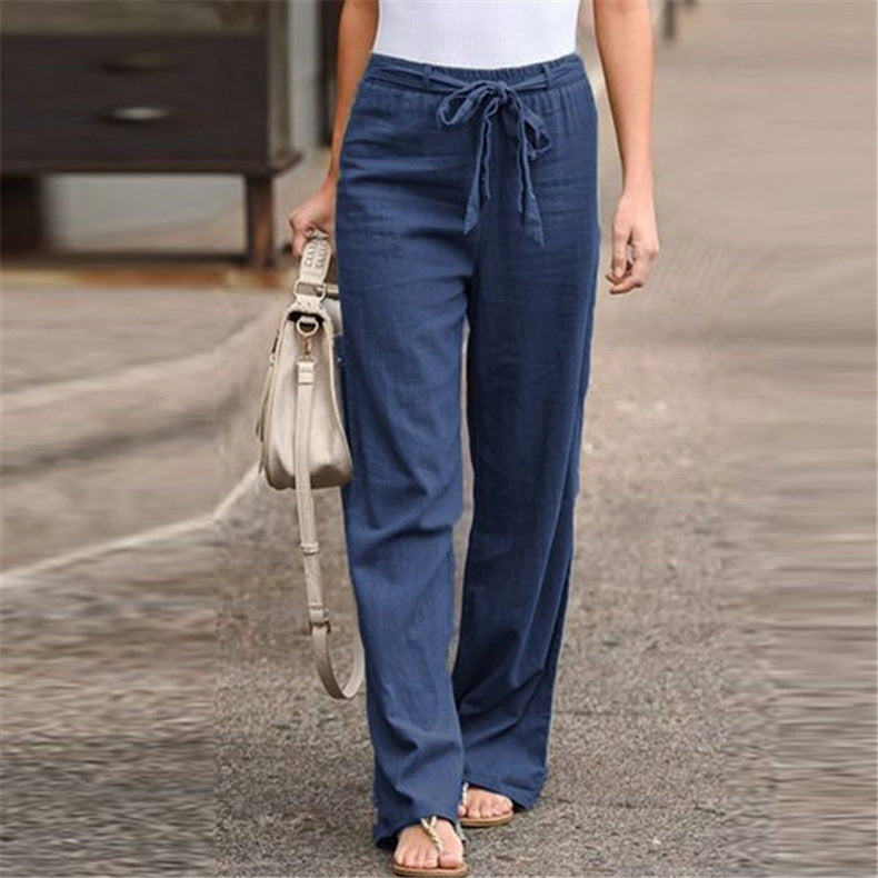 Pantalon ample décontracté en coton et lin - Topdecheztop.fr