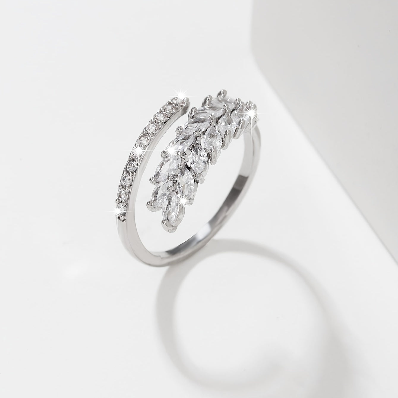 Bague ouverte femme cuivre plaque or 18 carats - Zircone cubique coloree, style elegant, 7 modeles