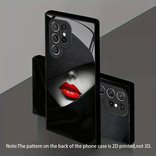 Coque Samsung Motif Lèvres Rouges – Verre Trempé, Impression UV, Relief