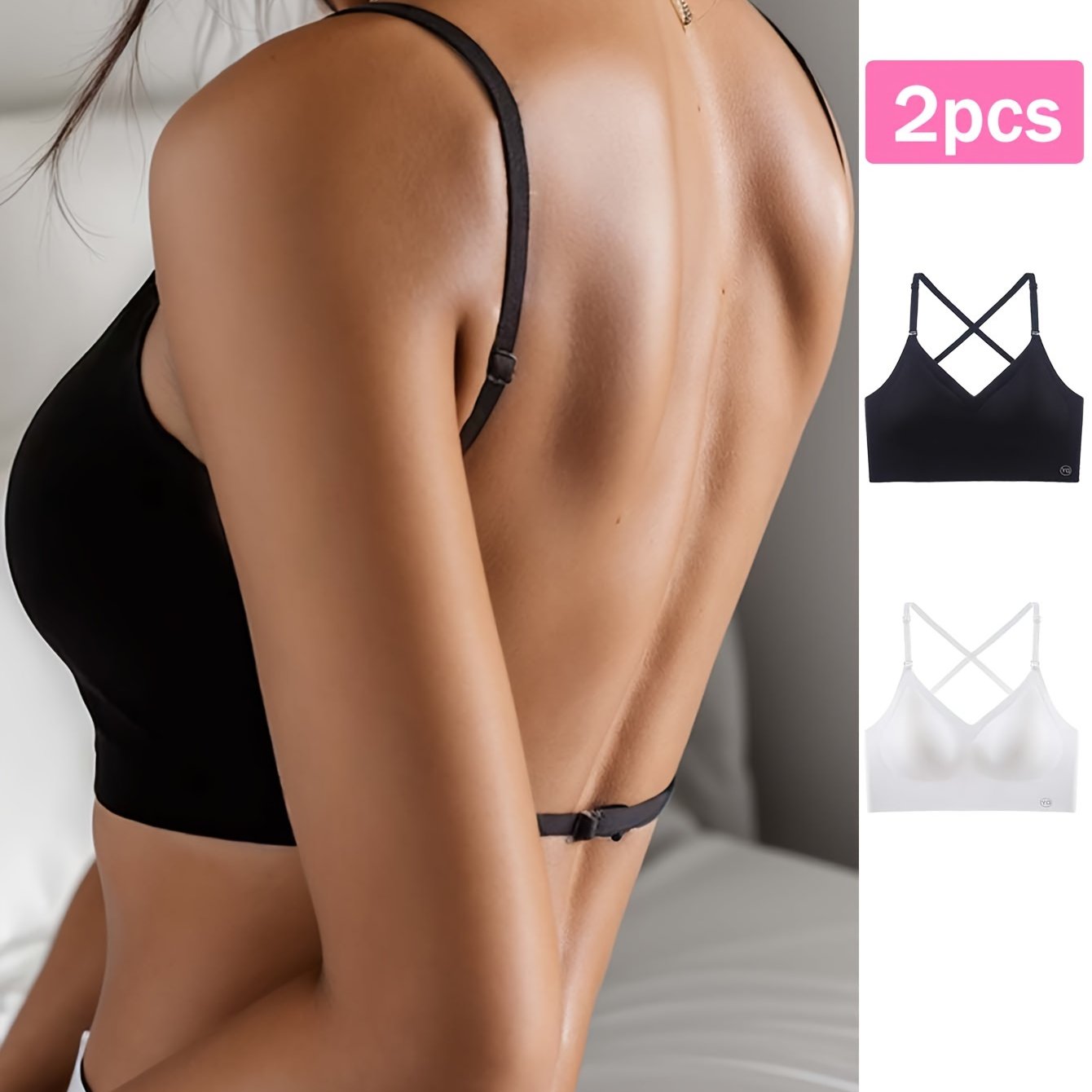 Ensemble soutien-gorge  dos nu sans coutures, 2 PCS - Topdecheztop.fr