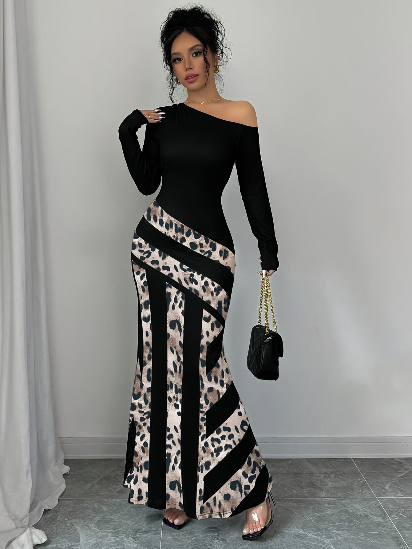 Robe Multi-Positions Femme - Asymetrique, Motif Geometrique, Style Elegant, 3 Coloris