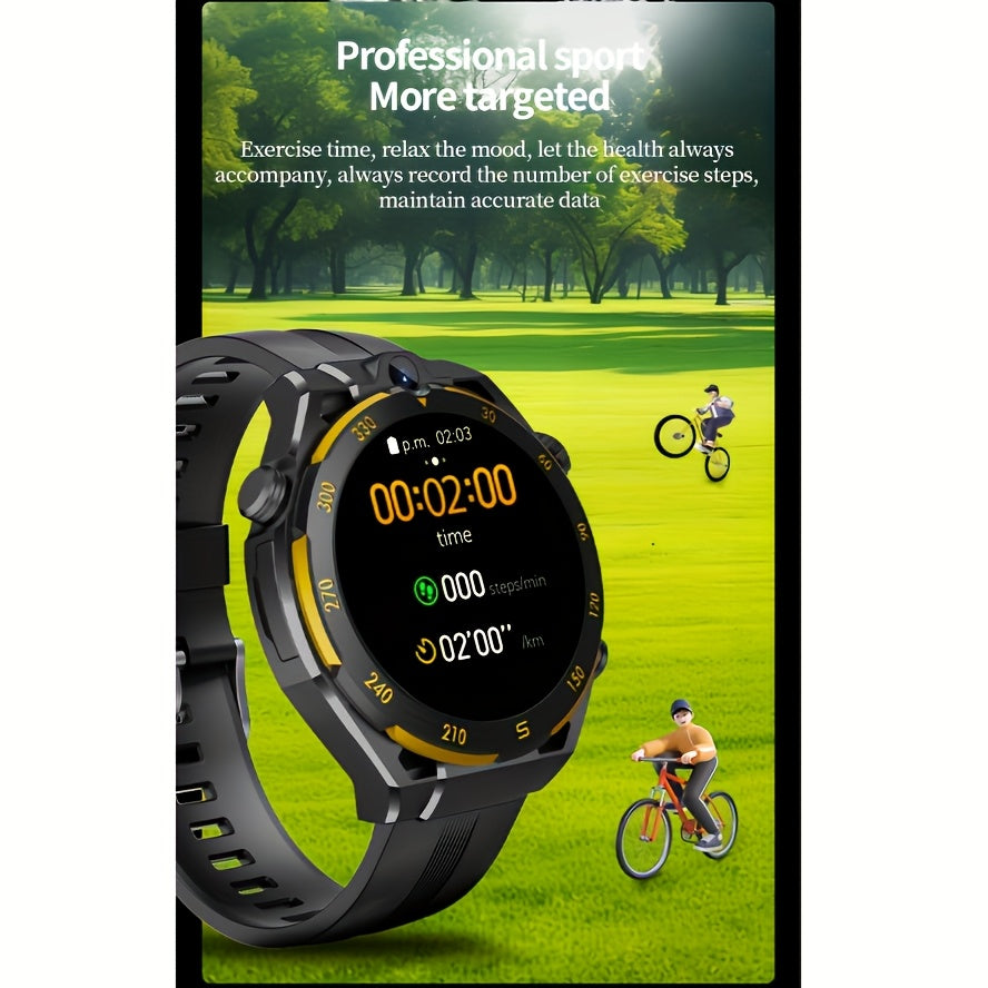 Montre Connectée Homme W&O – Appels Sans Fil, IA Vocale, 40+ Sports, Écran 1,43" | Noir & Noir Doré