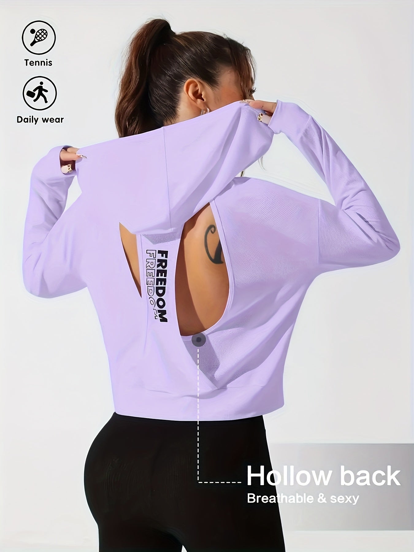 Sweat à capuche  à manches longues pour femme - Topdecheztop.fr