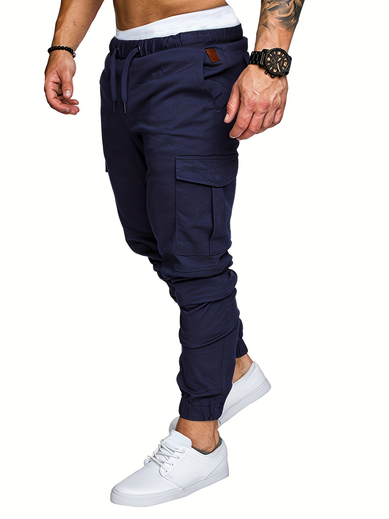 Pantalon Cargo Homme Multi-Poches – 95% Coton, Coupe Régulière, 7 Coloris, S à XXL